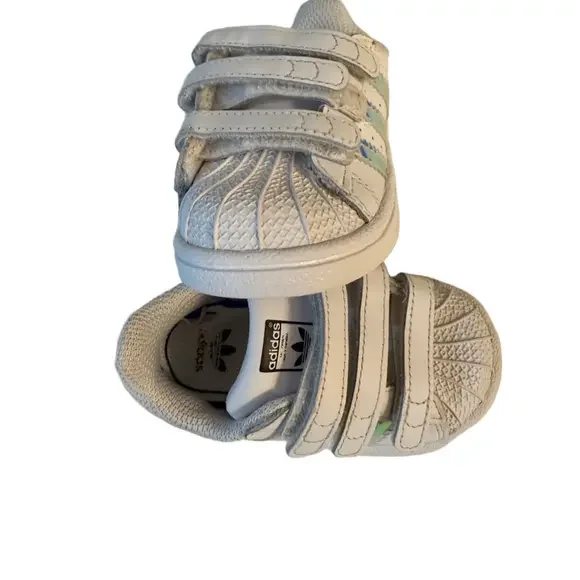 Baby Adidas Superstar Sneakers 5 White Iridescent - Picture 2 of 8